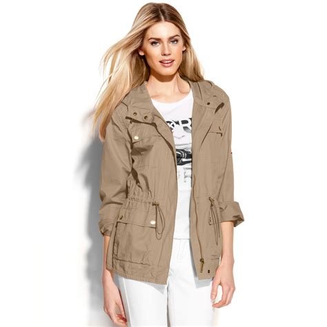 bomber michael kors jacket women|Michael Kors hooded anorak jacket.